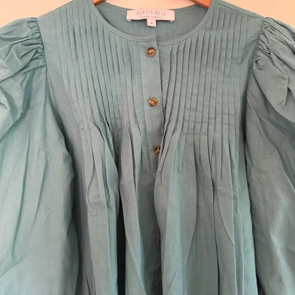 HUNTER BELL Cotton Pintuck Top - Sz M - Picture 4 of 5